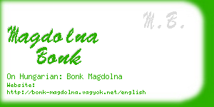 magdolna bonk business card